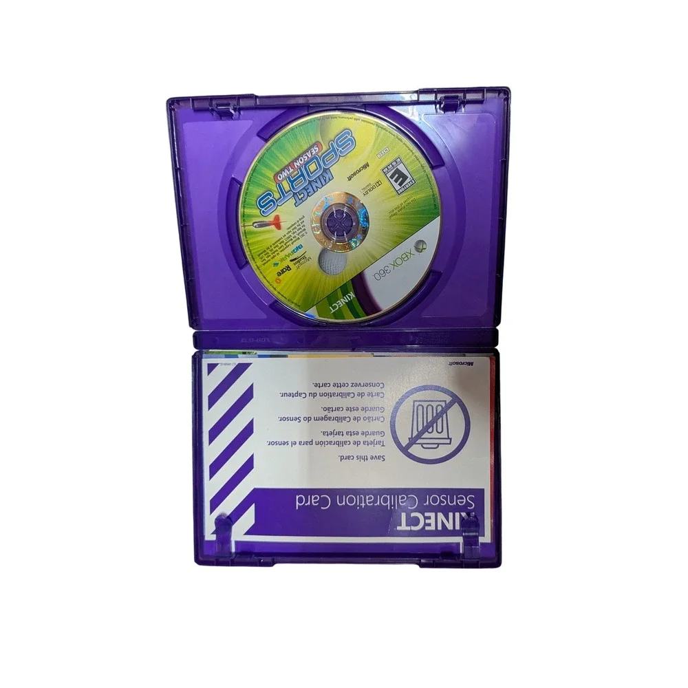 Kinect Sports Season Two Xbox 360 Game Disc with Calibration Card Purple Case